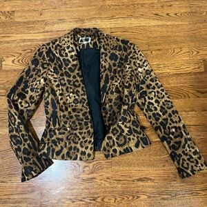 Leopard fitted blazer